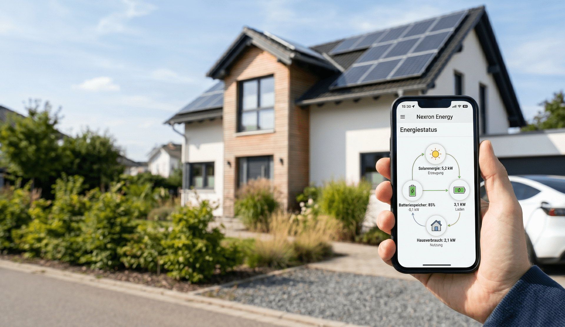 Nexron Energiemanagement Hems Header Handy Rechts
